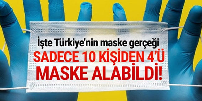 İşte Türkiye'nin maske gerçeği: 10 kişiden 6'sı maske alamadı!