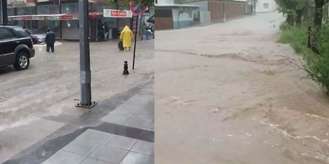 Çanakkale'de sağanak: Cadde ve sokakları sel aldı