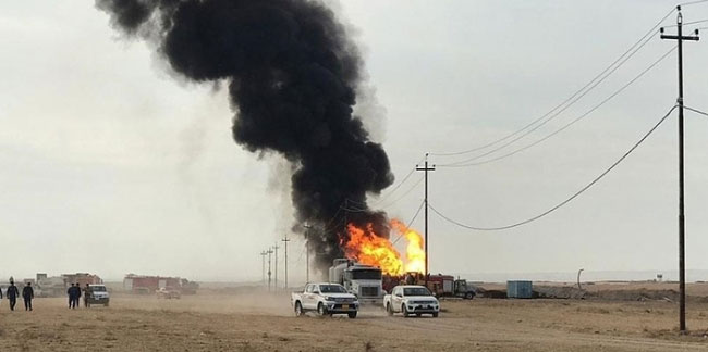 Kerkük'te DEAŞ'ın saldırdığı iki petrol kuyusu beş gündür yanıyor