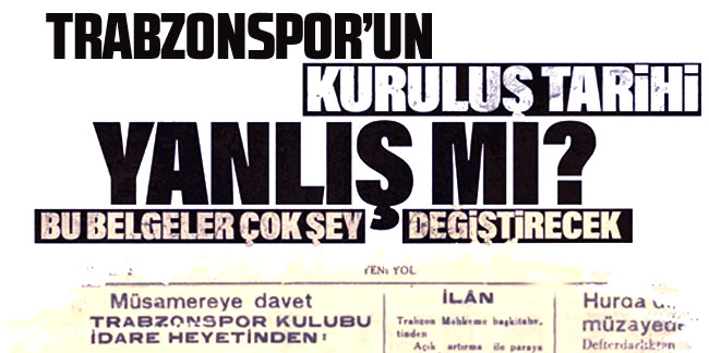 Trabzonspor 1926'da mı kuruldu?