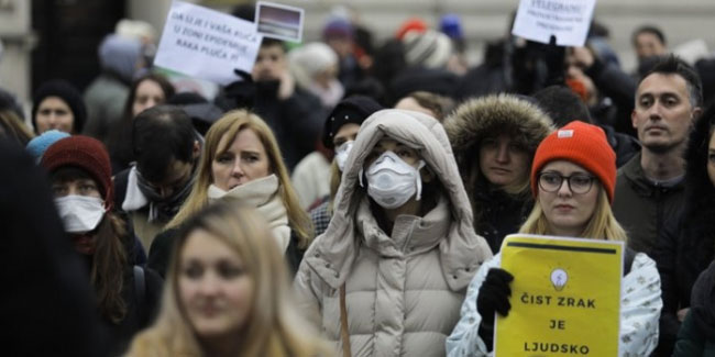 Saraybosna'da hava kirliliği protestosu!