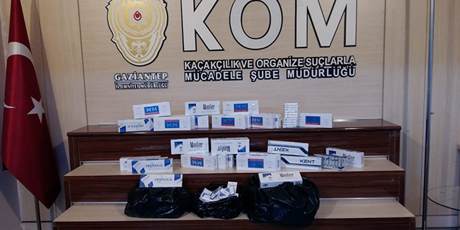 Gaziantep’te 920 paket kaçak sigaraya 2 gözaltı