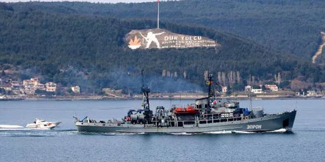 Rus savaş gemisi Epron, Çanakkale Boğazı'ndan geçti