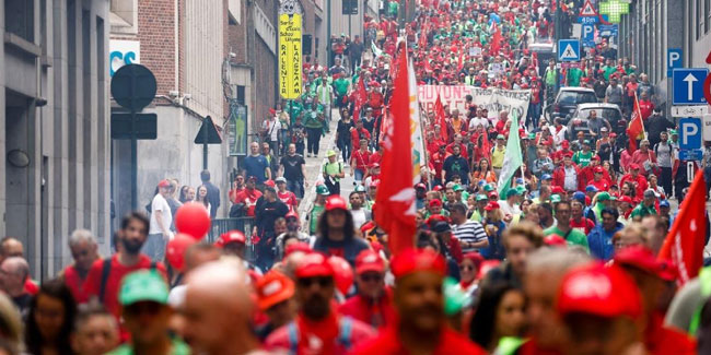 Belçika’da işçiler greve gitti
