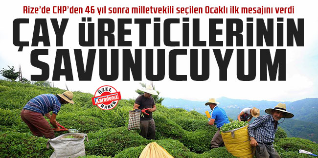 Rize’de CHP’den 46 yıl sonra milletvekili seçilen Ocaklı ilk mesajını verdi: Çay üreticisinin savunucuyum