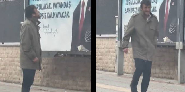 Erdoğan’ın billboarddaki fotoğrafına bakıp ağlayarak tepki gösterdi