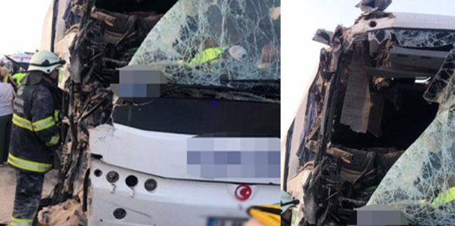 Eskişehir'de yolcu otobüsü tıra çarptı! 22 yaralı