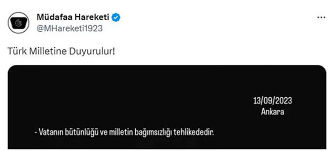 Sosyal medyadaki bu paylaşım olay oldu: ''Türk Milletine Duyurulur!''