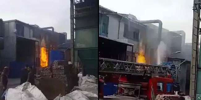 Başakşehir'de sanayi sitesinde yangın! Ekipler tarafından söndürüldü