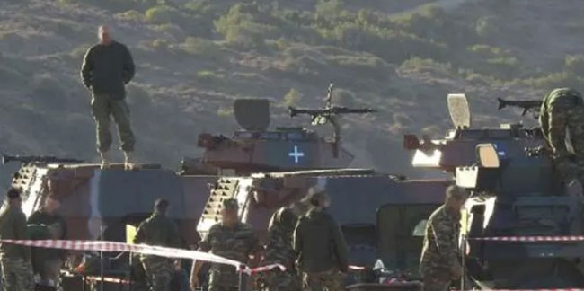 Yunanistan'ın Sakız Adası'na sevk ettiği zırhlı araçlar görüntülendi