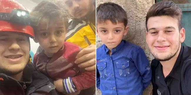 Duygulandıran tesadüf! Depremde kurtardıkları çocukla Suriye'de karşılaştılar