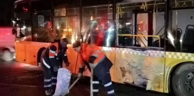 Arnavutköy'de İETT otobüsü ile minibüs çarpıştı! 14 yaralı