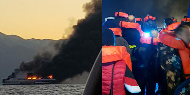 Yunanistan açıklarında 24'ü Türk 239 yolculu gemide yangın