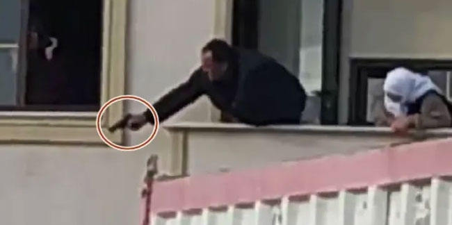 Evinin balkonundan kiracısını böyle vurdu!