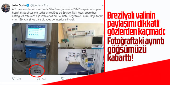 Brezilyalı valinin paylaşımı dikkatli gözlerden kaçmadı: Fotoğraftaki ayrıntı göğsümüzü kabarttı!  
