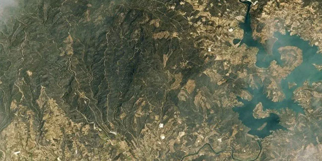 Manavgat ve Marmaris'teki orman yangınlarını uzaydan görüntülendi