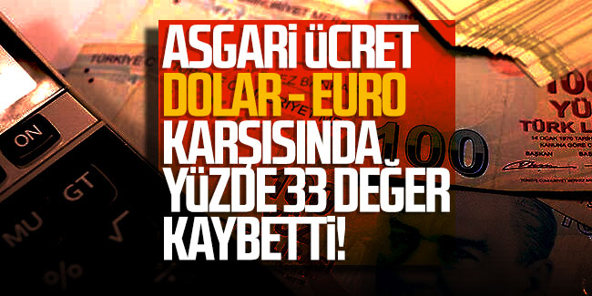 Asgari ücret Dolar - Euro karşısında yüzde 33 değer kaybetti!