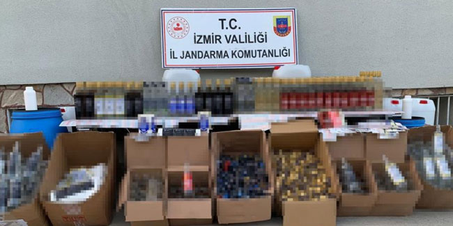 İzmir'de sahte içki imalathanelerine baskında 7 gözaltı