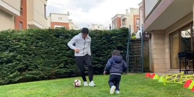 Guilherme'den karantinada oğluyla futbol keyfi