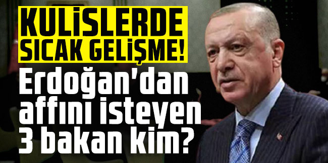 Kulislerde sıcak gelişme! Erdoğan'dan affını isteyen 3 bakan kim?