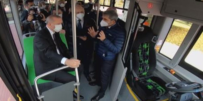 Türkiye'nin sürücüsüz otobüsü test edildi