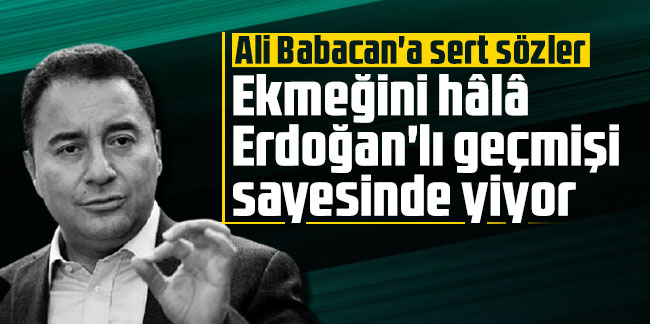 Ali Babacan'a sert sözler: Ekmeğini hâlâ Erdoğan'lı geçmişi sayesinde yiyor