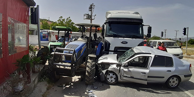 Bafa’da zincirleme trafik kazası: 2 yaralı
