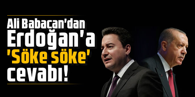 Ali Babacan'dan Erdoğan'a 'Söke söke' cevabı!