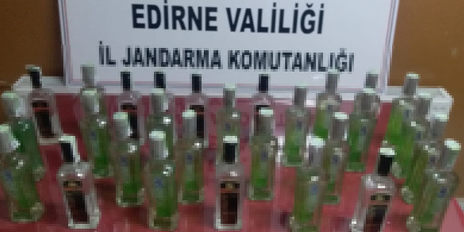 Edirne’de 30 litre kaçak alkollü içki ele geçirildi