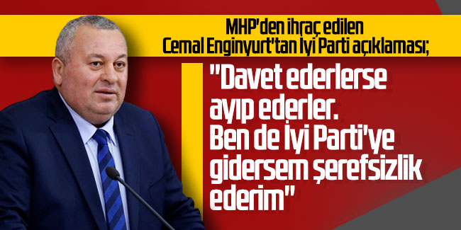 MHP'den ihraç edilen Enginyurt'tan İyi Parti açıklaması: ''Davet ederlerse ayıp ederler. Ben de İyi Parti'ye gidersem şerefsizlik ederim''