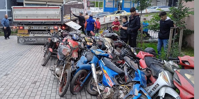 Ordu’da 25 motosiklet geri dönüşüme gönderildi