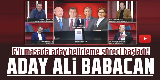 6'lı masada aday belirleme süreci başladı! Masum Türker: "Aday Ali Babacan olacak"
