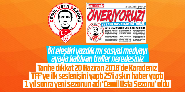 Karadeniz önerdi, Trabzonspor istedi, TFF yaptı