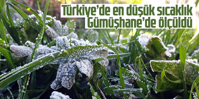Türkiye’de en düşük sıcaklık Gümüşhane’de ölçüldü