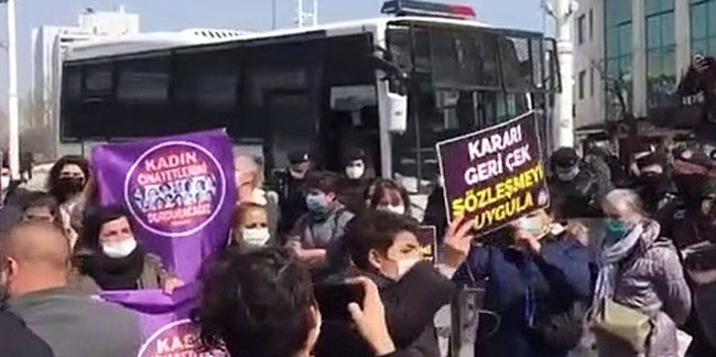 Kadınlar İstanbul Sözleşmesi için yeniden sokağa indi