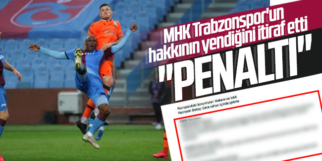 MHK Trabzonspor'un hakkının yendiğini itiraf etti! ''Penaltı''