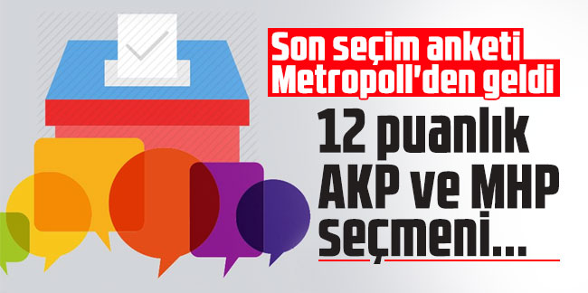 Son seçim anketi Metropoll'den geldi: 12 puanlık AKP ve MHP seçmeni...