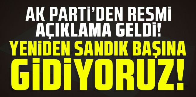 AK Parti açıkladı: Türkiye Anayasa değişikliği için referanduma gidiyor!