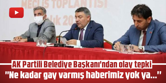 AK Partili Belediye Başkanı'ndan olay tepki: ''Ne kadar gay varmış haberimiz yok ya...''