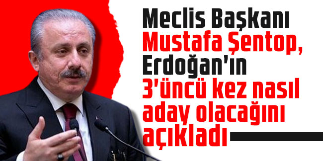 Meclis Başkanı Şentop, Erdoğan'ın 3'üncü kez nasıl aday olacağını açıkladı