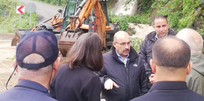 Trabzon Valisi İsmail Ustaoğlu sel ve heyelan bölgesine ziyarette bulundu
