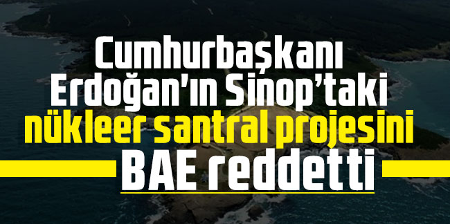 Cumhurbaşkanı Erdoğan'ın Sinop’taki nükleer santral projesini BAE reddetti