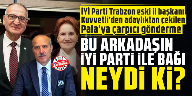 İYİ Parti Trabzon eski il başkanı Kuvvetli’den adaylıktan çekilen Pala’ya çarpıcı gönderme: Bu arkadaşın İYİ Parti ile bağı neydi ki?
