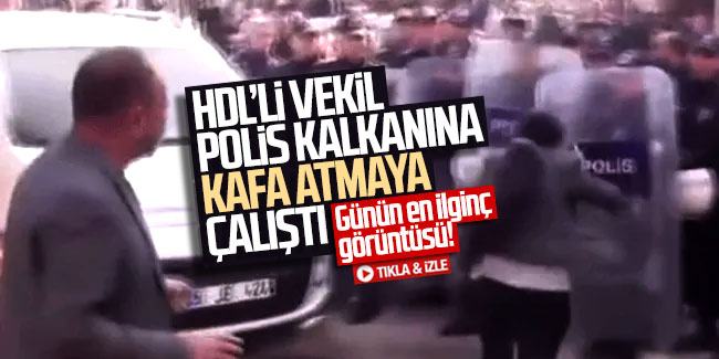 HDP'li vekil polis kalkanına kafa atmaya çalıştı