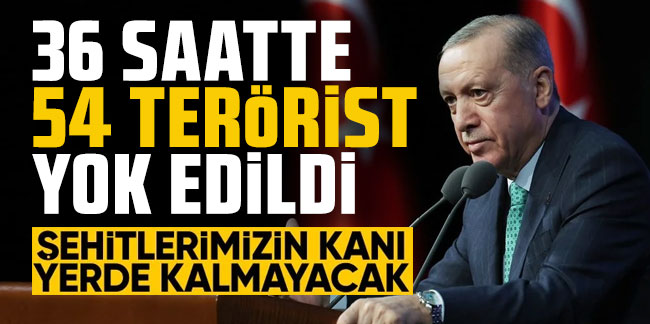 Cumhurbaşkanı Erdoğan'dan terörle mücadele mesajı: Şehitlerimizin kanları asla yerde kalmayacak