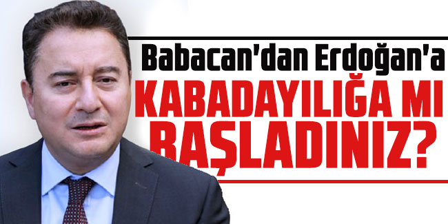 Babacan'dan Erdoğan'a: Kabadayılığa mı başladınız?