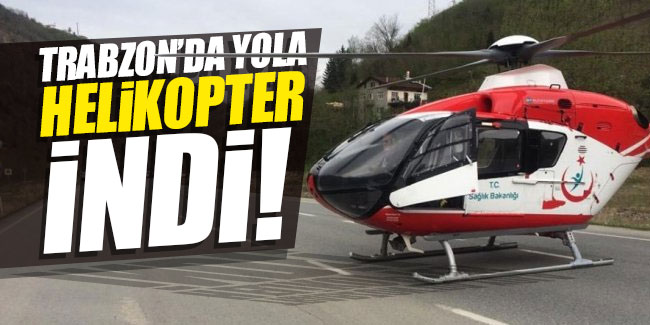Trabzon'da yola helikopter indi!