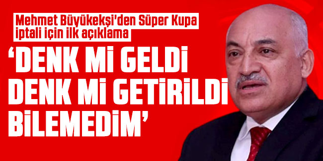 Mehmet Büyükekşi'den Süper Kupa iptali için ilk açıklama