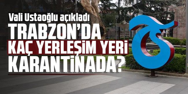 Trabzon'da kaç yerleşim yeri karantinada?