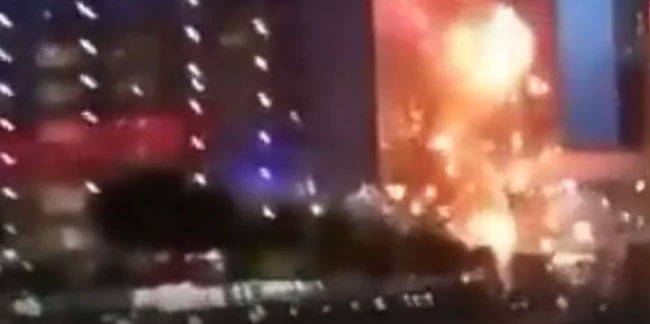 Moskova'ya Ukrayna İHA'sı düştü! Patlama anı kamerada!